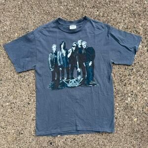 Vintage 2001 Aerosmith Blue Just Push Play Rock Band Tour T Shirt